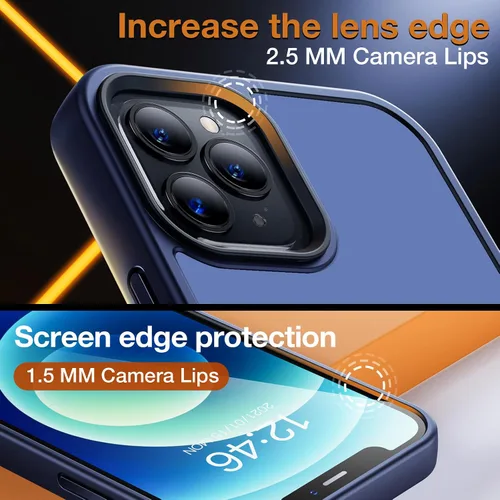 Miniatura 4 de Yriklso Funda para iPhone 12 Pro Max, a prueba de golpes, iPhone 12 Pro Max, protección contra caídas de grado militar, funda protectora rígida Azul