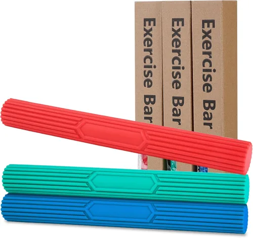 Inspack Barra de terapia de codo de tenis flexible, tratamiento Flexbar, entrenador de fuerza de agarre, Therabars Flex Bars Tendinitis física,