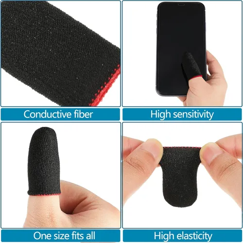 Miniatura 3 de Jiuguva 120 fundas para dedos para juegos, antisudor, controlador de juego, manga para pulgar, fundas transpirables para dedos, guantes