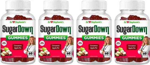 Dr. Stephanie's SugarDown Gummies - Suplemento de canela de Ceilán y Cassia - Paquete de 4