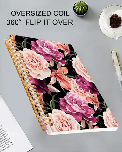 Miniatura 4 de iampanda Cuaderno de diario en espiral, encuadernación fuerte de doble alambre con papel de primera calidad para niñas y mujeres, 60 hojas A5 a