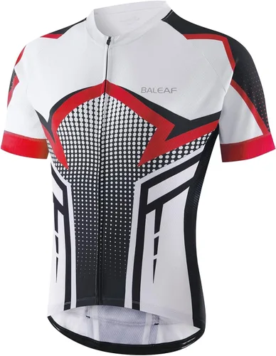 BALEAF Men's Cycling Jersey Short Sleeve Bike Shirts 4 Pockets Road Biking Tops Full Zip Clothing MTB Breathable UPF 50+