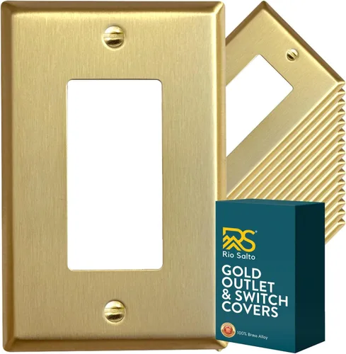 Miniatura 31 de Rio Salto Colección Signature BRAS Signature Colección de tamaño mediano de metal dorado con interruptores de palanca doble para luz de pared