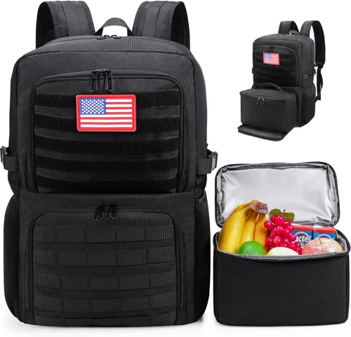 BERTASCHE Mochila de almuerzo, mochila para laptop de 15.6 pulgadas, mochila de trabajo con hielera aislada para hombres y mujeres, mochila táctica