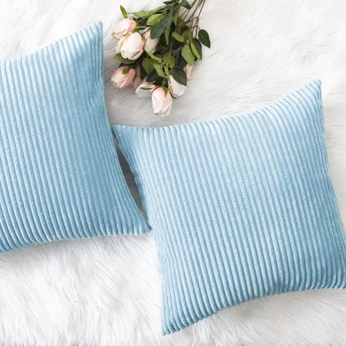 Miniatura 81 de Home Brilliant Fundas de almohada decorativas de terciopelo a rayas de 12 x 20 pulgadas, rectangular, 12 x 20 pulgadas, color azul marino