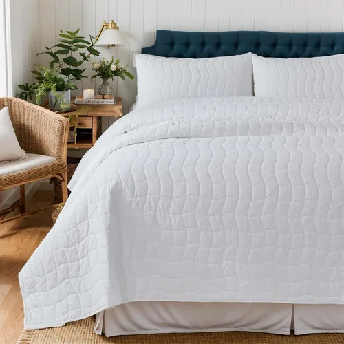 Miniatura 10 de Brandream Juego de ropa de cama de algodón de 3 piezas de 3 piezas con diseño de diamantes beige terroso, moderno, bohemio, chic y minimalista