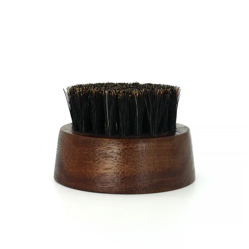 Miniatura 4 de Cepillo de barba pequeño y redondo, cepillo de bolsillo para hombre, cerdas de jabalí de madera, cepillo para bigote para hombre (calavera)