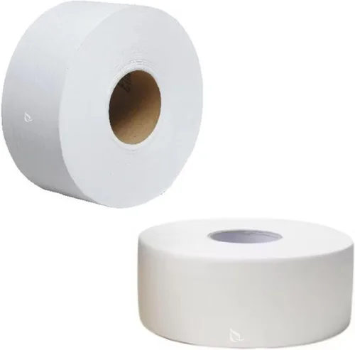 EcoQuality Paquete de 2 rollos de papel higiénico de baño de 2 capas de 9 pulgadas de diámetro, blanco, 1000 pies por rollo, dispensador de papel