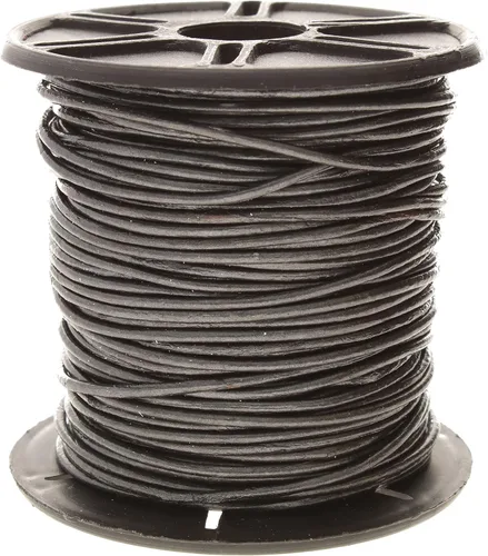 Miniatura 83 de The Beadsmith Cordón de cuero – Negro – Bobina de 0.039 in – 5 yardas/14.8 ft – Tanga de cuero indio ideal para trenzar, cuentas, collares, cordones