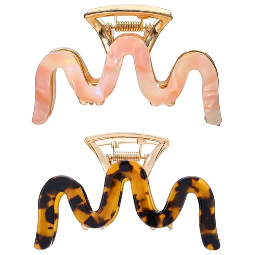 Miniatura 18 de Pinzas para el Cabello con Diamantes de Imitación, Textention Pinzas de Garra con Perlas de 3.4 Pulgadas para Cabello Grueso, Sujetadores