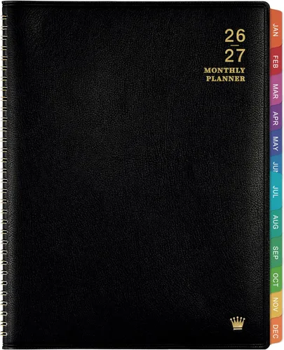 Agenda mensual 2026/Calendario - Ene 2026 - Dic 2026, Agenda mensual 2026, 12 meses, piel sintética, 8.86" x 11.4", 15 páginas de notas,