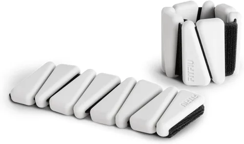 Miniatura 3 de Fitfiu Kit de fitness de 2 pulseras de pesas de 1.10 libras cada una de Acer en silicona blanca suave para añadir resistencia en muñecas y tobillos