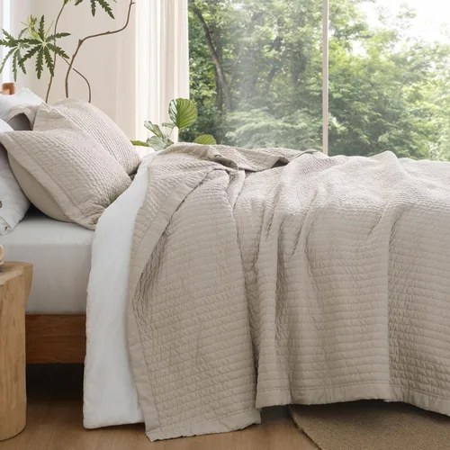 Miniatura 2 de Bedsure Colchas para niños tamaño individual – Juego de ropa de cama individual, edredón de edredón ligero a rayas neutrales, juego de 2 piezas