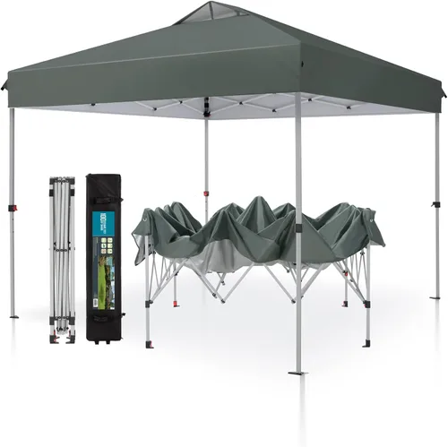 Miniatura 8 de PHI VILLA Tienda de campaña desplegable de 10 x 10 pies para exteriores, para eventos, fiestas, tienda de campaña de 100 pies cuadrados, color blanco