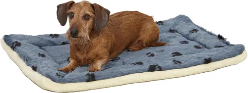 Cama reversible para mascota, diseño en lana para perro o gato , 30 - pulgadas, Azul