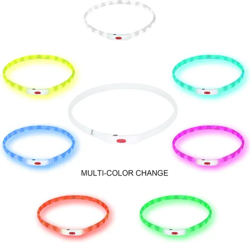 Miniatura 3 de Collar para perro LED multicolor, collar para perro recargable con 7 colores de luz intermitente, luces para perros que hacen que las mascotas sean