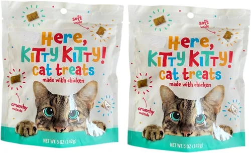 Here Kitty Kitty Cat Treats 5 oz (142g) - Paquete de 2