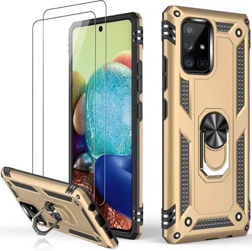 Miniatura 39 de LUMARKE Funda para Galaxy A51 4G con protector de pantalla, supera los 16 pies, probada en caídas, de grado militar, con soporte de anillo Rojo