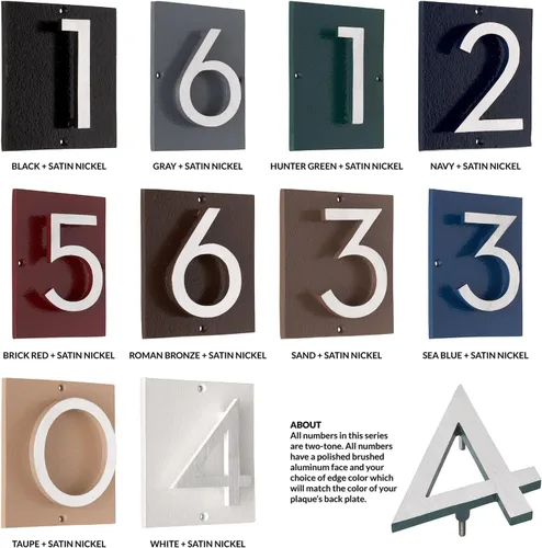 Miniatura 2 de Montague Metal Products Placa de dirección horizontal de 6 pulgadas flotante con números de casa, aluminio, fácil de instalar, horizontal, 1 dígito