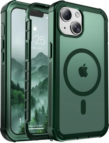 Miniatura 100 de jaroco - Funda magnética compatible con MagSafe para iPhone 11 de 6.1 pulgadas; protección de grado militar contra caídas, de doble capa