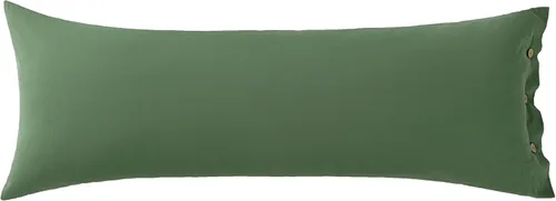 Miniatura 32 de JELLYMONI Juego de 2 fundas de almohada estándar de algodón con botones de 20 x 26 pulgadas, fundas de almohada de lino gris, 100% algodón lavado