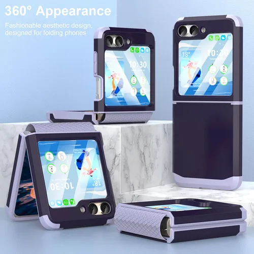 Miniatura 4 de Funda diseñada para Galaxy Z Flip 5 con protección de bisagra para Samsung Flip 5, resistente a prueba de golpes, funda protectora de cuerpo
