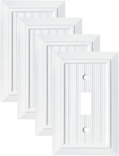 Miniatura 8 de Placas de pared clásicas de panel blanco puro, cubiertas de interruptor de luz, cubiertas de enchufes eléctricos, placas de interruptor de varias