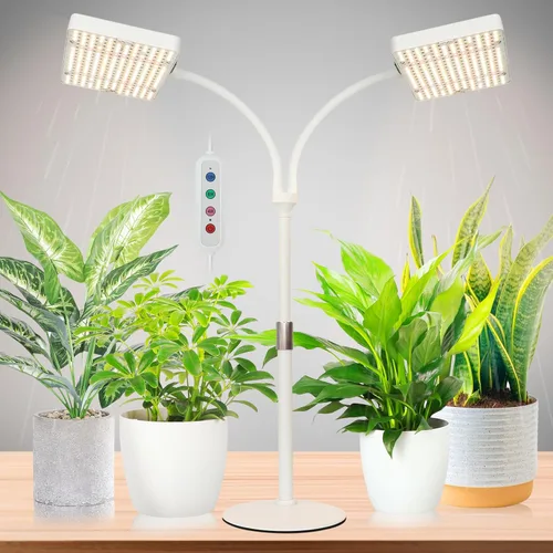 Miniatura 15 de Luz de cultivo de mesa, luces de crecimiento de escritorio brillantes para inicio de semillas, bonsái, suculentas, cactus, temporizador