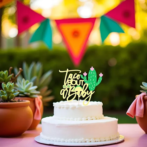 Miniatura 6 de Sleyberoy Taco Bout a Baby Cake Topper-Fiesta de cumpleaños temática mexicana 、 taco Bout a Baby Shower 、 revelación de género, papel para fiesta