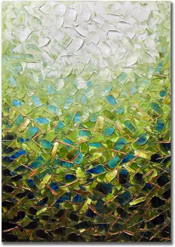 Miniatura 13 de zoinart Arte de pared 3D texturizado pintado a mano, 24 x 48 pulgadas, pinturas al óleo coloridas abstractas, arte de pared grande para decoración