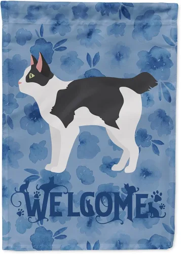 Miniatura 248 de Caroline's Treasures CK4813CHF - Bandera de bienvenida con gato abisinio azul, manga grande, para porche, para colgar en la pared, poliéster