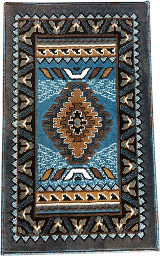 Miniatura 57 de Kingdom South West - Alfombra ovalada de nativos americanos, diseño bereber beige, D143 (3 pies x 4 pies 7 pulgadas, ovalada)