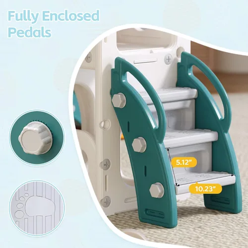 Miniatura 4 de Tobogán 8 en 1 para niños pequeños, juego para interiores y exteriores para niños de 1 a 3 años, tobogán escalador con espacio de almacenamiento