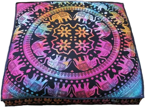Miniatura 36 de CRAFT KALA Funda de cojín con diseño de mandala, funda de cojín para asiento, hippie, decorativo, bohemio, otomano, de algodón, indio, para sala