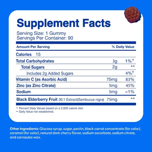 Miniatura 6 de Feel Great Kids - Gomitas de saúco con zinc y vitamina C Apoyo inmunológico Sambucus Saúco Multivitaminas veganas para niños con sabor a bayas