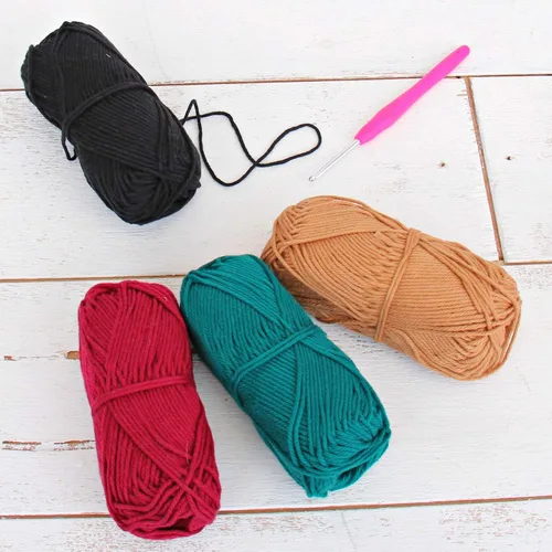 Miniatura 19 de Threadart Crochet - Juego de hilo de algodón 100 % puro, colores de ambiente de playa, paquete de 4 madejas cada una de 1.76 onzas, hilo de estambre