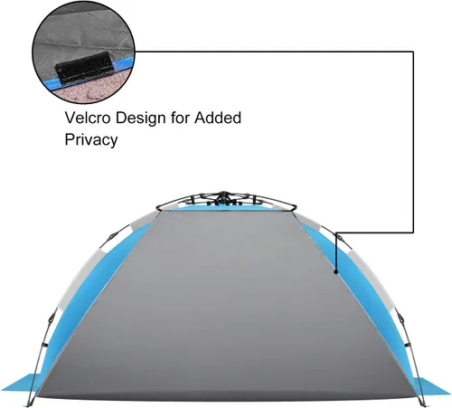 Miniatura 6 de Oileus - Tienda de campaña de playa XL para 4 personas, tienda de campaña portátil instantánea para playa con bolsa de transporte, estacas, 6 bolsas