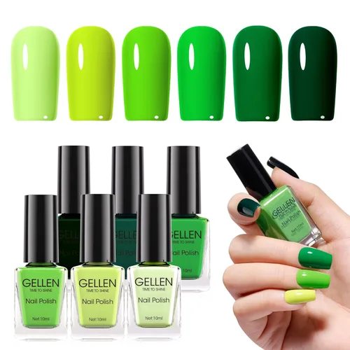 Miniatura 11 de GELLEN Juego de Esmalte de Uñas en 4 Colores Negro, Blanco, Gris & Base y Capa Superior, Esmalte de Uñas de Tendencia Otoño/Invierno Negro, Blanco