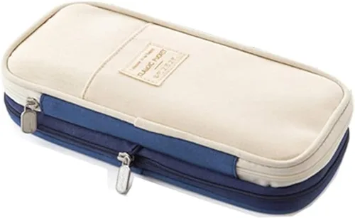 Miniatura 6 de Arnuixty Estuche de almacenamiento grande para lápices, bolsa para bolígrafos con cremallera, organizador de gran capacidad para oficina, caja