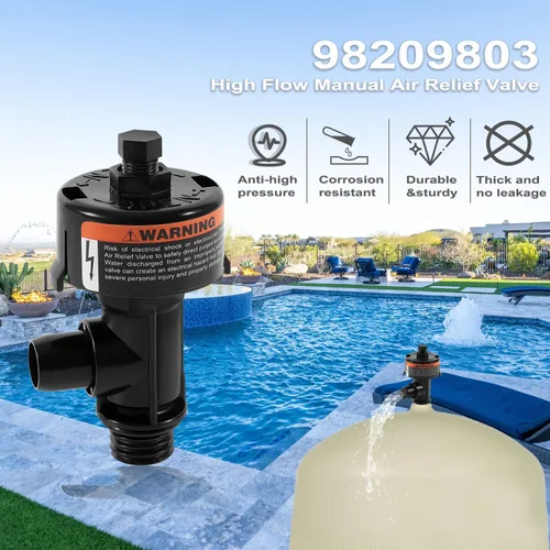Miniatura 3 de 98209803 Válvula de alivio de aire manual de alto flujo, válvula de alivio de presión para filtros de piscina y spa CCP100, CCP320, CCP420, CCP520#