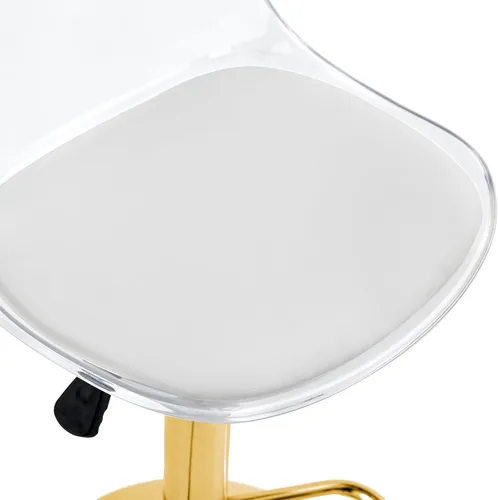 Miniatura 8 de Deolme Juego de 2 taburetes de bar modernos de acrílico transparente, taburetes de bar giratorios con respaldo transparente, 24 a 32 pulgadas
