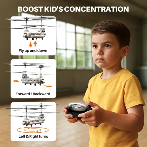 Miniatura 11 de SYMA Helicóptero de control remoto, helicóptero RC de transporte militar S52H con retención de altitud, despegue y aterrizaje con una tecla, luz
