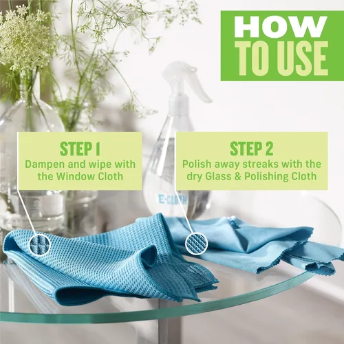 Miniatura 3 de E-Cloth Paño de limpieza de ventanas, embalaje ecológico, paño de limpieza de vidrio, ventanas sin rayas con solo agua, kit de toallas de microfibra
