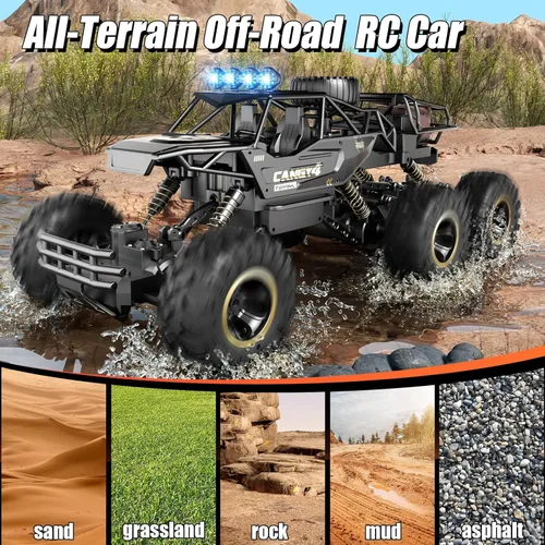 Miniatura 2 de Jiakora Coches RC de Gran Tamaño, Camión RC Rock Crawler con 2 Baterías Recargables, Camión Monstruo de Control Remoto, Cuerpo de Metal Duradero