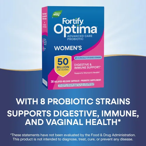 Miniatura 4 de Nature's Way Probiótico Fortify Optima Advanced Care para mujeres, 50 mil millones de cultivos vivos, 8 cepas, apoya la salud digestiva e