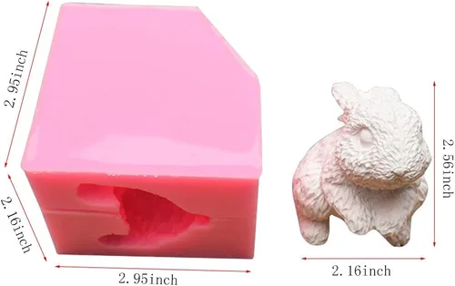 Miniatura 2 de Lanebudd - Molde de silicona para conejo, forma de conejo 3D, molde de silicona, herramientas para hornear, pastel y chocolate