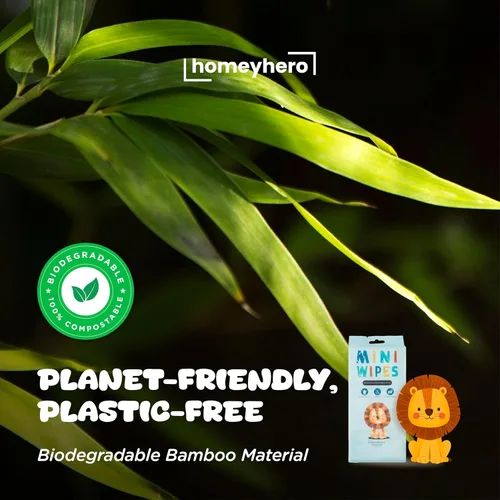Miniatura 6 de Toallitas de viaje para bebé, 100% bambú a base de plantas, seguras para bebés y piel sensible, sin perfume, sin alcohol, hipoalergénicas, a prueba