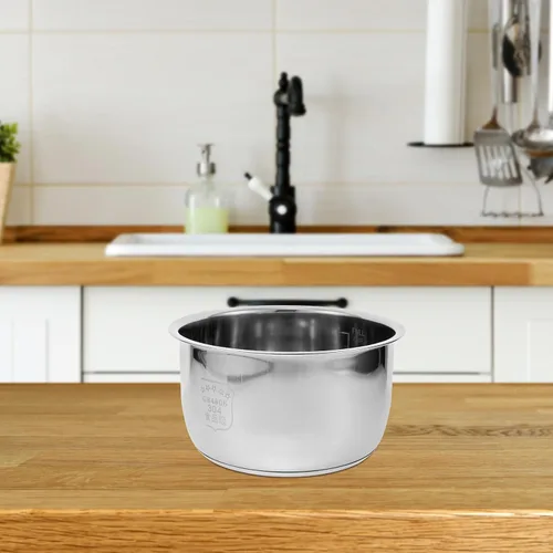 Miniatura 7 de Olla de arroz de acero inoxidable 304, olla interior de repuesto con parte inferior compuesta gruesa de 8.26 x 8.26 x 4.33 pulgadas, compatible