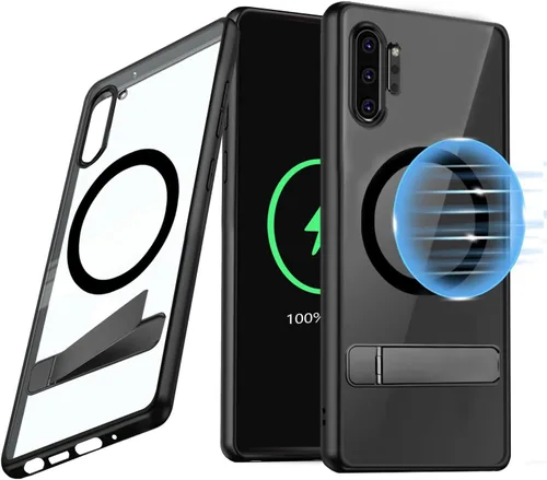 Miniatura 9 de Funda magnética para Samsung Galaxy Note 10 Plus/Note 10+ (6.8 pulgadas) [compatible con Magsafe] parachoques de TPU suave + parte trasera Negro