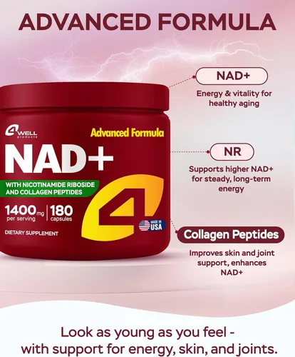 Miniatura 2 de Alternativa de Suplemento NMNH – Suplemento NAD de 1400 mg Apoya el Complejo de Envejecimiento Saludable con Ribósido de Nicotinamida, Péptidos